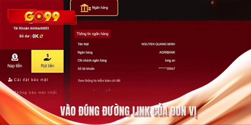 Vào đúng đường link của đơn vị